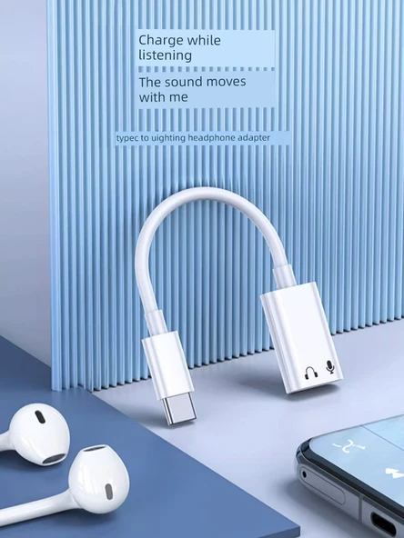 Apple - Type-C Adaptör - Kulaklık + Arama + Mikrofon + Kablo Kontrolü - 2