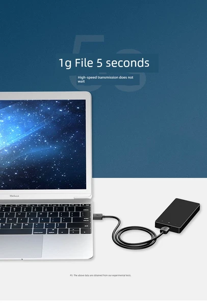 Çift Başlıklı USB 3.0 Data Kablosu - 0.25 Metre - Siyah - 7