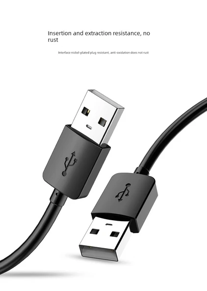 Çift Başlıklı USB 3.0 Data Kablosu - 0.25 Metre - Siyah - 10