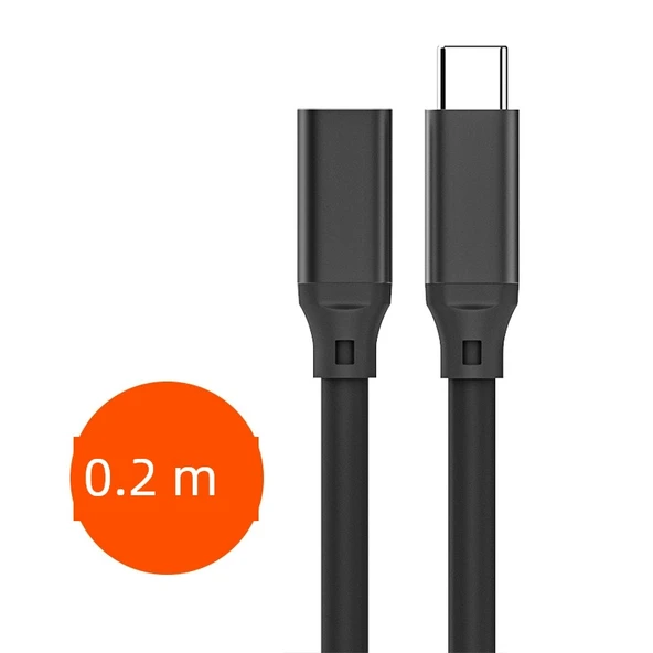 Type-C USB 3.2 Gen 2 Uzatma Kablosu - Siyah - 0.2 Metre