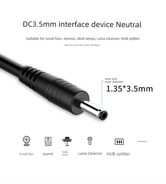 0.8M DC3.5mm Şarj Kablosu - 1 Adet + 1 Şarj Aleti - 8