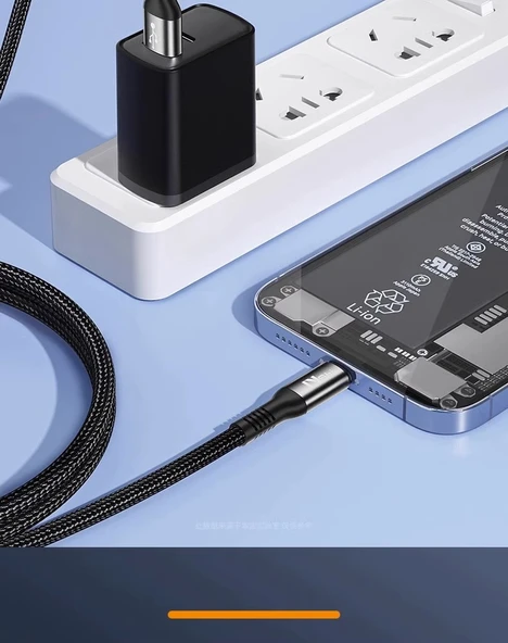 Apple iPhone/iPad Hızlı Şarj Data Kablosu - 1.5m Örgü Siyah - İkili Paket - 10