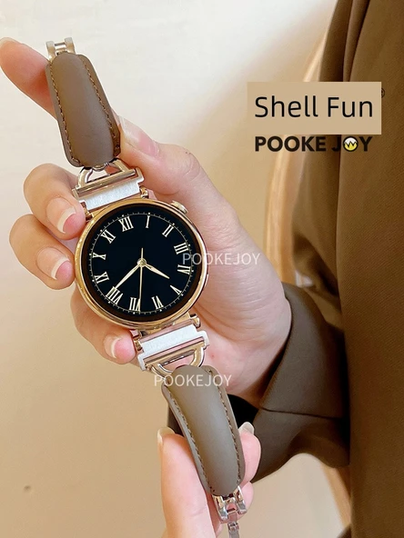 Huawei Watch GT4 41mm Uyumlu Deri Halkalı Bileklik - Kahve - 2