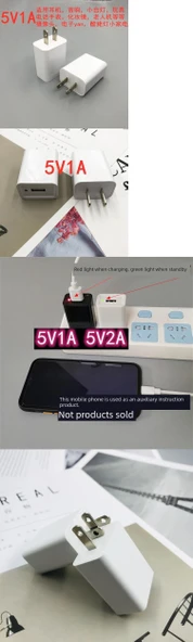 Renk Değiştiren Lambalı 5V USB Şarj Başlığı - 5V2A Başlık + 1.5m Android Hızlı Şarj Kablosu - 7