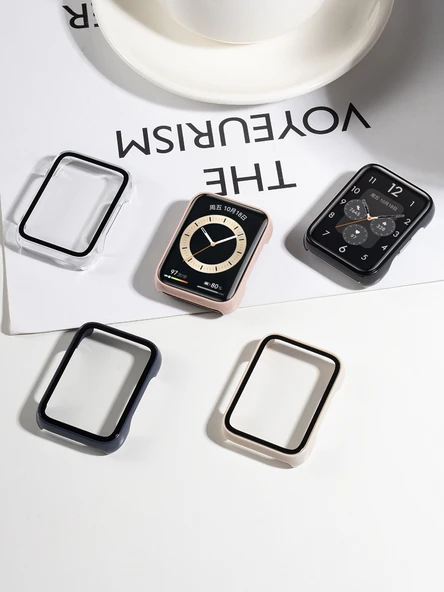 Huawei FIT2 Uyumlu Fildişi Beyazı PC Entegre Saat Kılıfı - 2