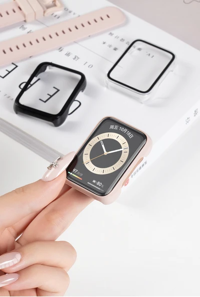 Huawei FIT Uyumlu Gri Saat Kılıfı - 9