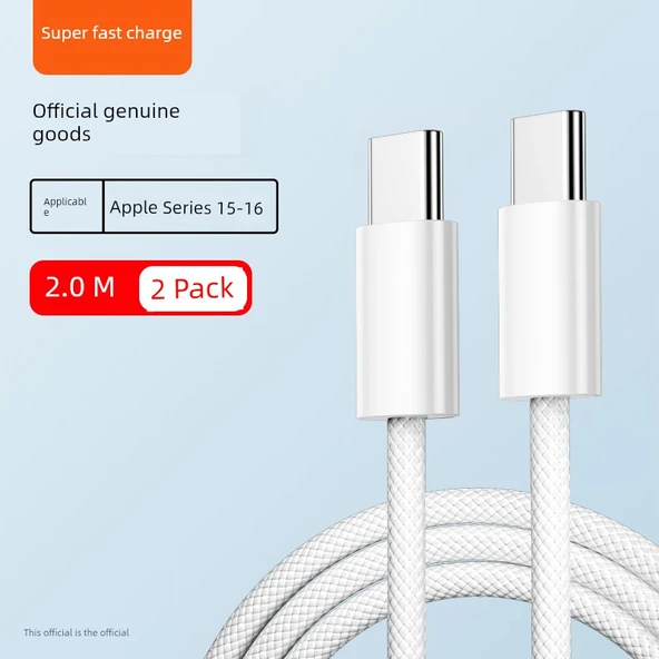 Çift Type-C Hızlı Şarj Kablosu 2.0m (Model 2)