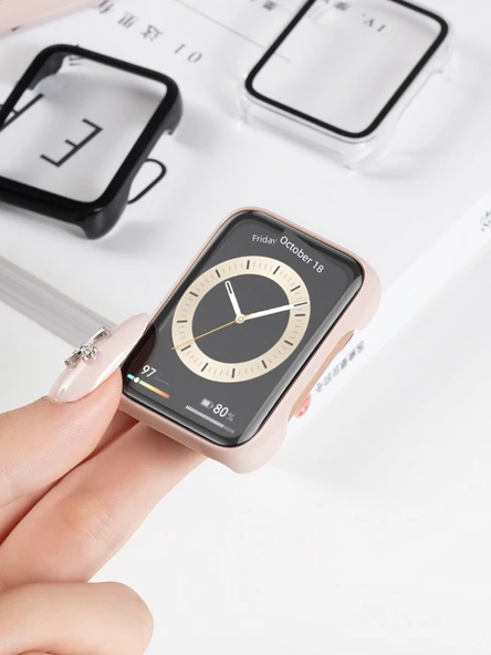 Huawei FIT2 Uyumlu Fildişi Beyazı PC Entegre Saat Kılıfı - 3