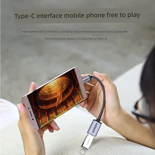 Type-C USB 3.0 Data Kablosu - 0.15m - Zarif Beyaz Plastik Kaplama - Resim 3