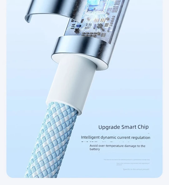 Type-C USB Kablo 120W Süper Hızlı Şarj Alüminyum Örgülü 1m Siyah - 10