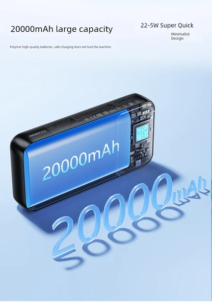 10000mAh Taşınabilir Şarj Aleti - 4 Kablolu - 20W Hızlı Şarj - Beyaz - 8