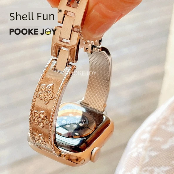 Apple Watch 40mm (4-6. Nesil/SE) Parlak Gümüş Metal Kordon