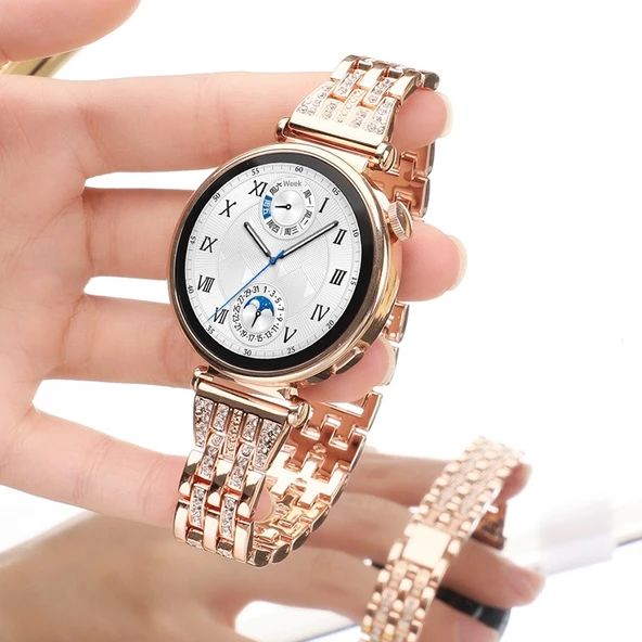 Huawei GT5 Pro 42mm Rose Gold Elmas Beş Boncuklu Kordon