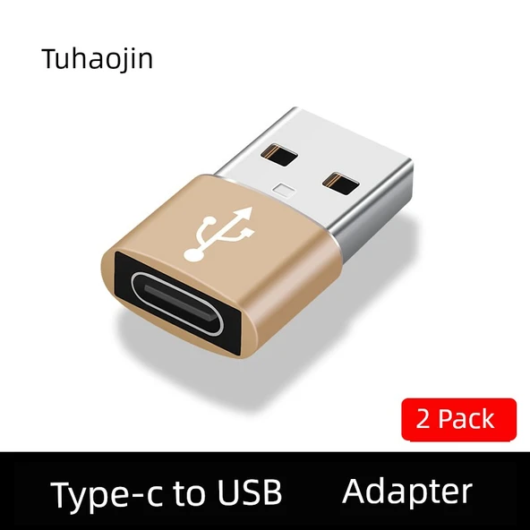 Type-C - USB Hızlı Dönüştürücü - Gösterişli Altın - 2 Adet