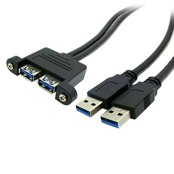 Çift USB 3.0 Erkek Dişi Uzatma Kablosu - 0.5 Metre