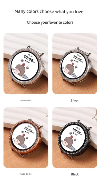 Huawei GT5 Pro 42mm Şeffaf Elmas Görünümlü Koruyucu Kılıf - 8