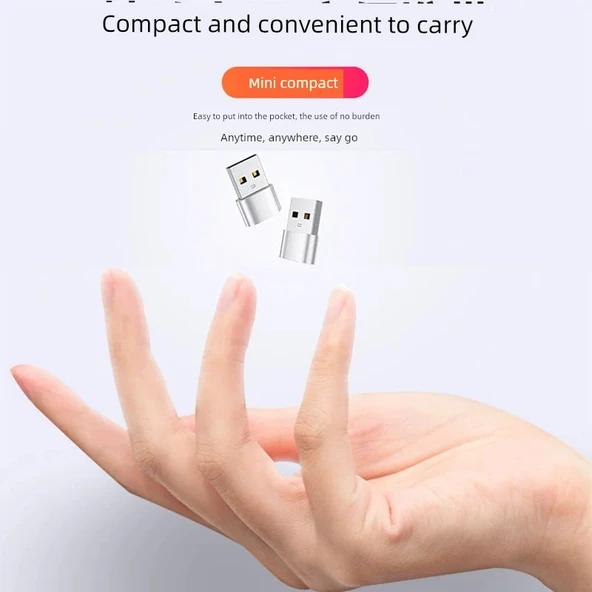 USB - Type-C Hızlı 3.0 Adaptör - Gümüş - 4