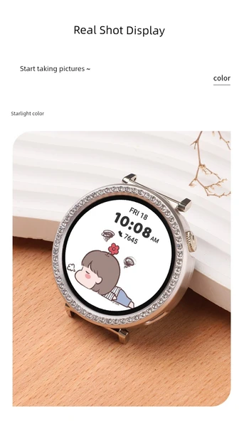 Huawei GT4 41mm Rose Gold Elmas Görünümlü Koruyucu Kılıf - 11