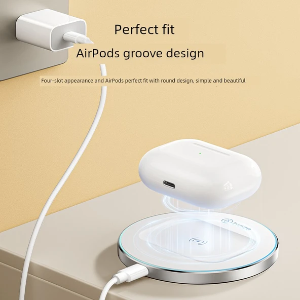 Apple AirPods Pro ve Telefon için 15W Kablosuz Şarj Aleti - 4
