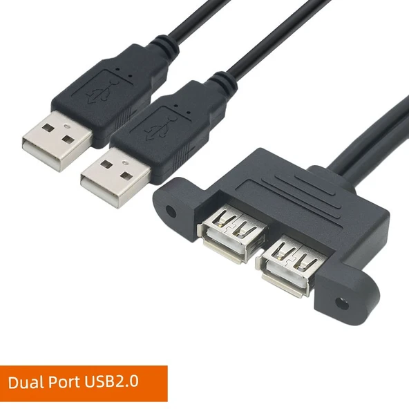 Çift USB 2.0 Erkek Dişi Uzatma Kablosu - 0.3 Metre