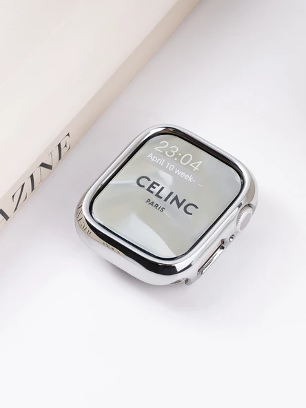 Apple Watch S10 42mm Altın Elektrokaplama Yarım Kasa - 6