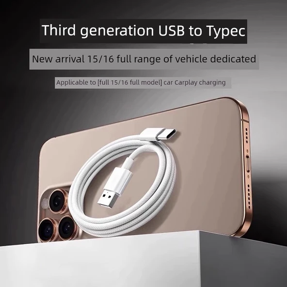 iPhone 15/16 Çift Type-C Örgülü Şarj Kablosu 1.5M - Model 2 - 2