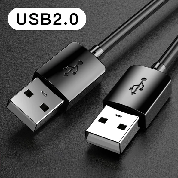 Çift Başlıklı USB 2.0 Erkek-Erkek Data Kablosu 3m - Güçlendirilmiş Bağlantı (1 Adet)