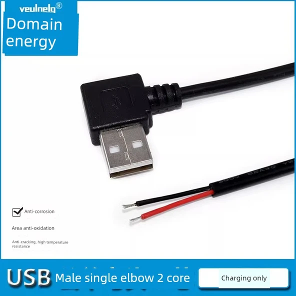 USB Erkek Dirsekli Uzatma Kablosu - 2 Çekirdek - 1 Metre