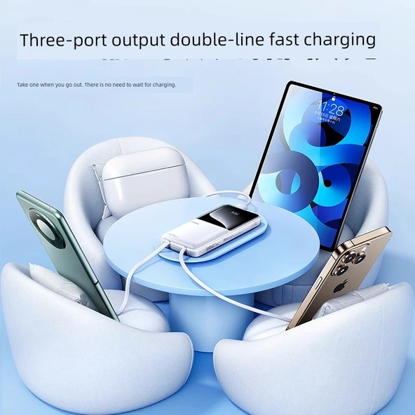 20000mAh Taşınabilir Hızlı Şarj Powerbank - Gece Siyahı - 22.5W - 3