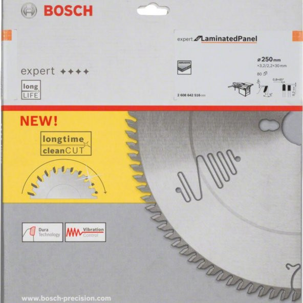 Bosch Expert For Lamine Panel İçin Daire Testere 250X30x80 2608642516