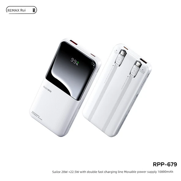 20000mAh Taşınabilir Hızlı Şarj Powerbank - Ay Işığı Beyazı - 22.5W