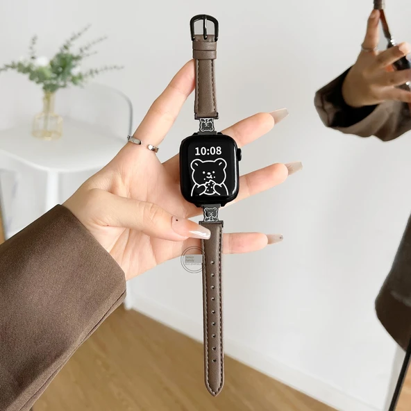 Redmi Watch 5 Deri Kordon - Ayı Bel Yanık Kahverengi