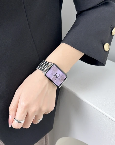 Xiaomi Bileklik 9Pro Metal Kordon - Üç Sıralı Siyah Paslanmaz Çelik - 9