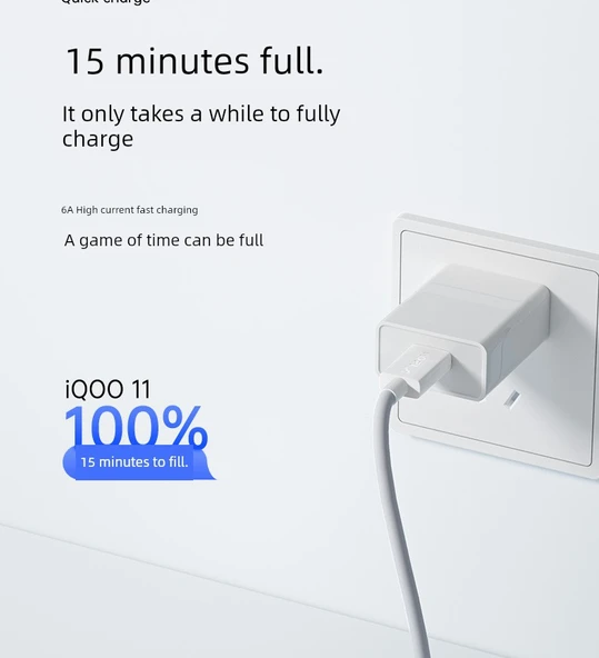 Vivo Çift Motor Hızlı Şarj USB Type-C Data Kablosu - 1.0 Metre - 6