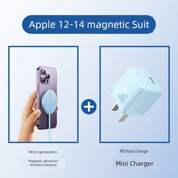 20W Şarj Başlıklı Manyetik Kablosuz Şarj Aleti - Xinghai Mavi