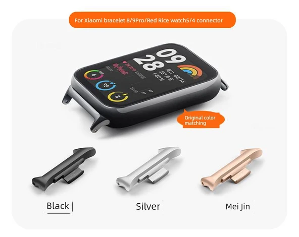 Xiaomi Bracelet 8Pro Gümüş Konnektörlü Kayış - Pirinç Beyazı ve Pembe - 8