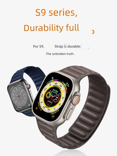 Apple Watch S10 46mm Sarı Kanvas Kordon - 3