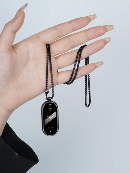 Xiaomi Mi Band 7 Uyumlu Kolye Askısı - Siyah - Çift Delikli + 2 Film - 4