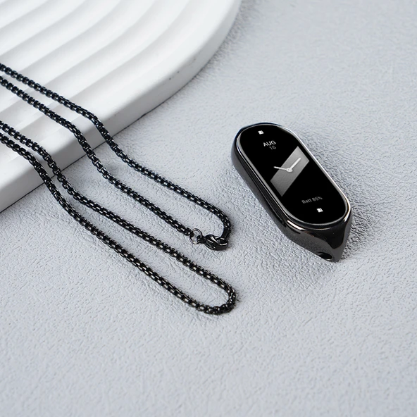 Xiaomi Mi Band 6/5/4/3 Uyumlu Kolye Askısı - Siyah - Çift Delikli + 2 Film