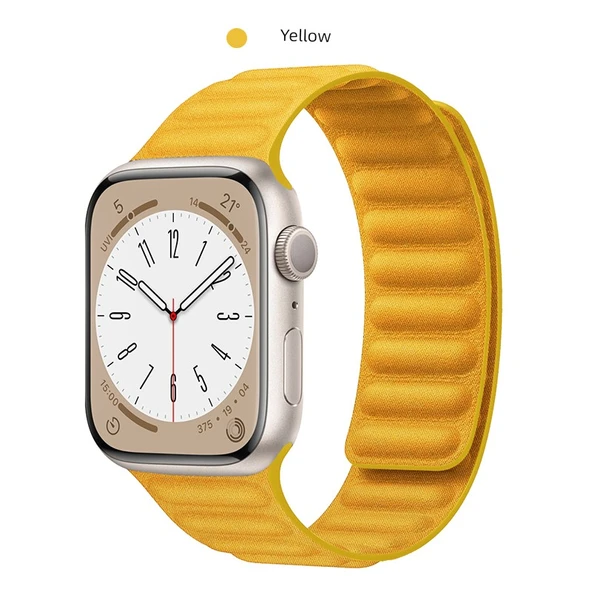 Apple Watch S10 46mm Sarı Kanvas Kordon