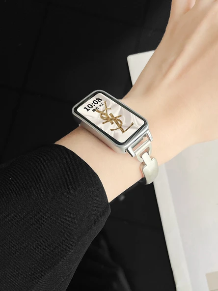 Huawei Bileklik 10/10nfc Uyumlu Ay Yüzü Desenli Altın Akıllı Bileklik Kayışı - Resim 7