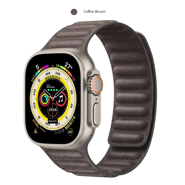 Apple Watch S10 46mm Kahverengi Kanvas Kordon