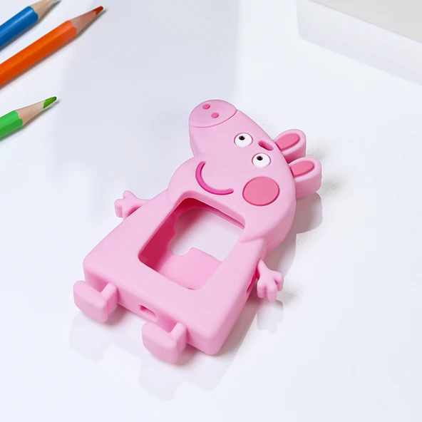 Pembe Sayfa Kız Çocuk Akıllı Saat Kolyesi - Üst Açılımlı (2 Kalın Askı)