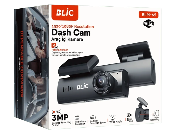 Blic Rose Teknoloji BLM-65 WiFi Destekli Gece Görüşlü Araç İçi Kamera - Resim 2