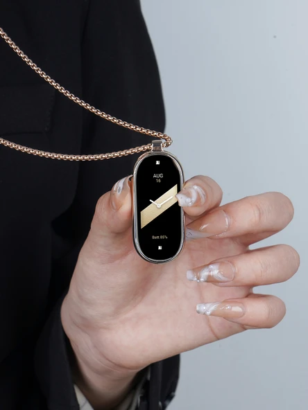 Xiaomi Mi Band 9/8 Uyumlu Kolye Askısı - Gümüş - Konnektörlü + 2 Film - 5