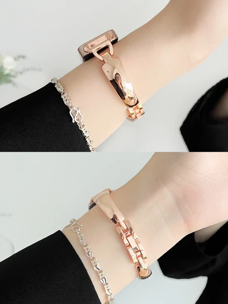 Huawei Bileklik 10/10nfc Uyumlu Ay Yüzü Desenli Altın Akıllı Bileklik Kayışı - Resim 5