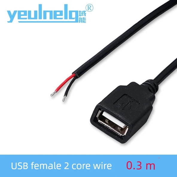 USB Dişi Uzatma Kablosu - 2 Çekirdek - 0.3 Metre