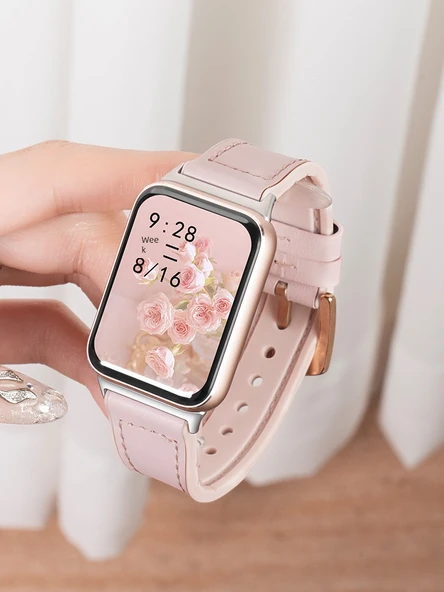 Xiaomi Bracelet 8Pro Siyah Konnektörlü Kayış - Pirinç Beyazı ve Açık Pudra - 4