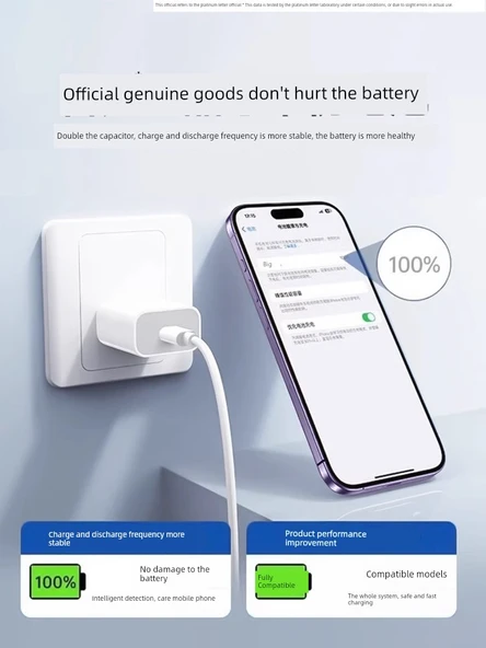 Apple 15/16 Hızlı Şarj Seti - 1.0m Kablo + 30W Adaptör - 2