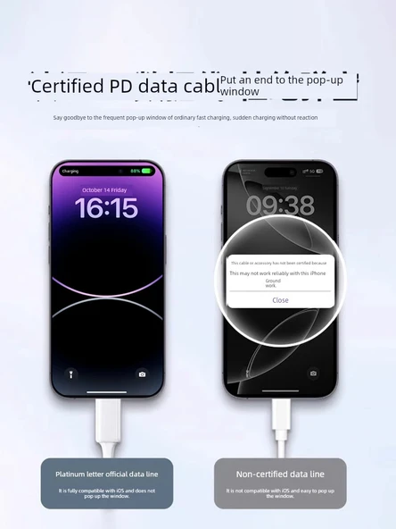 Apple 15/16 Hızlı Şarj Seti - 1.0m Kablo + 30W Adaptör - 3